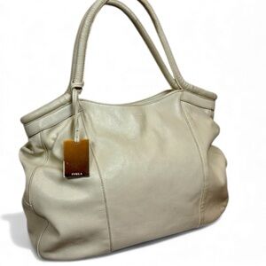 Furla Elegant Cream‎ Leather Shoulder A4 Bag